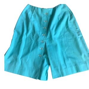 Vintage Prestige of Boston Turquoise Blue Button Front Skort ILGWU Union Tag 8